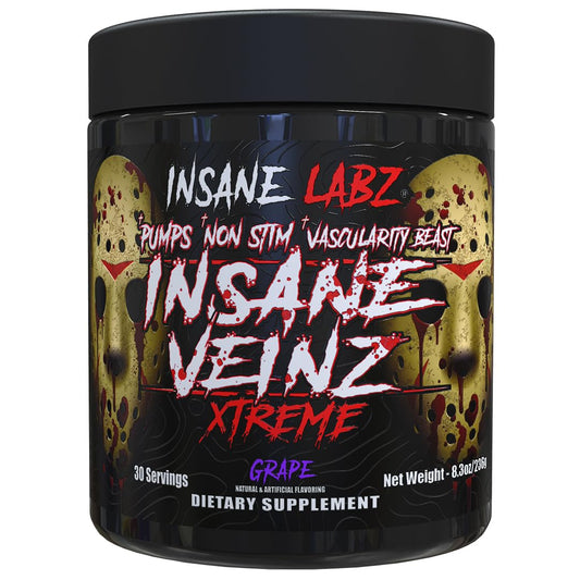 Insane Labz Insane Veinz Xtreme Non Stimulant NO Enhancing Powder, 8.3 Ounce