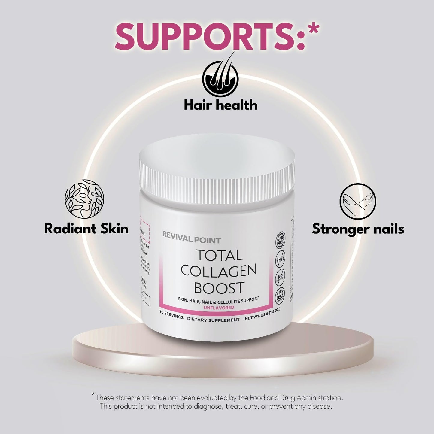 Revival Point Total Collagen Boost with Verisol® Bioactive Collagen Peptides Powder, 1.8 oz