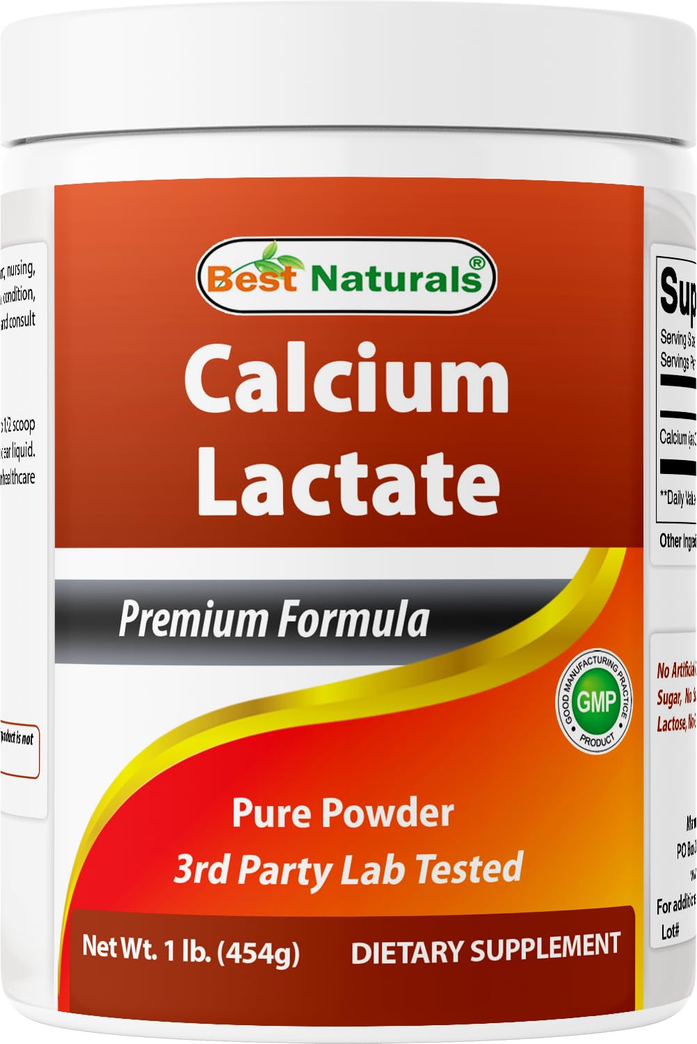 Best Naturals Calcium Lactate Pure Powder 16 Ounce