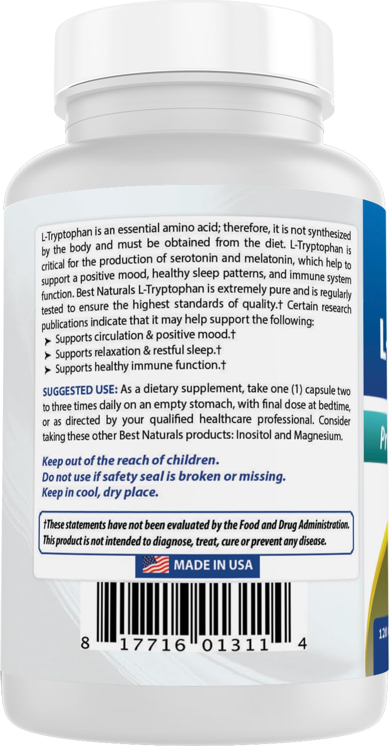 Best Naturals L-Tryptophan 500 mg, 240 Tablets