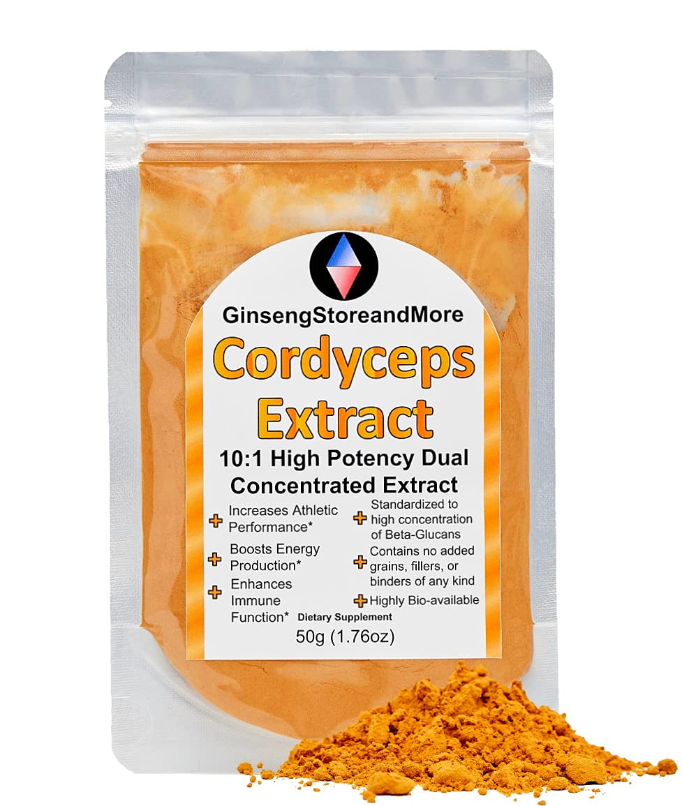 GinsengStoreAndMore Cordyceps Extract Powder 10:1 Organic, 1.76 oz