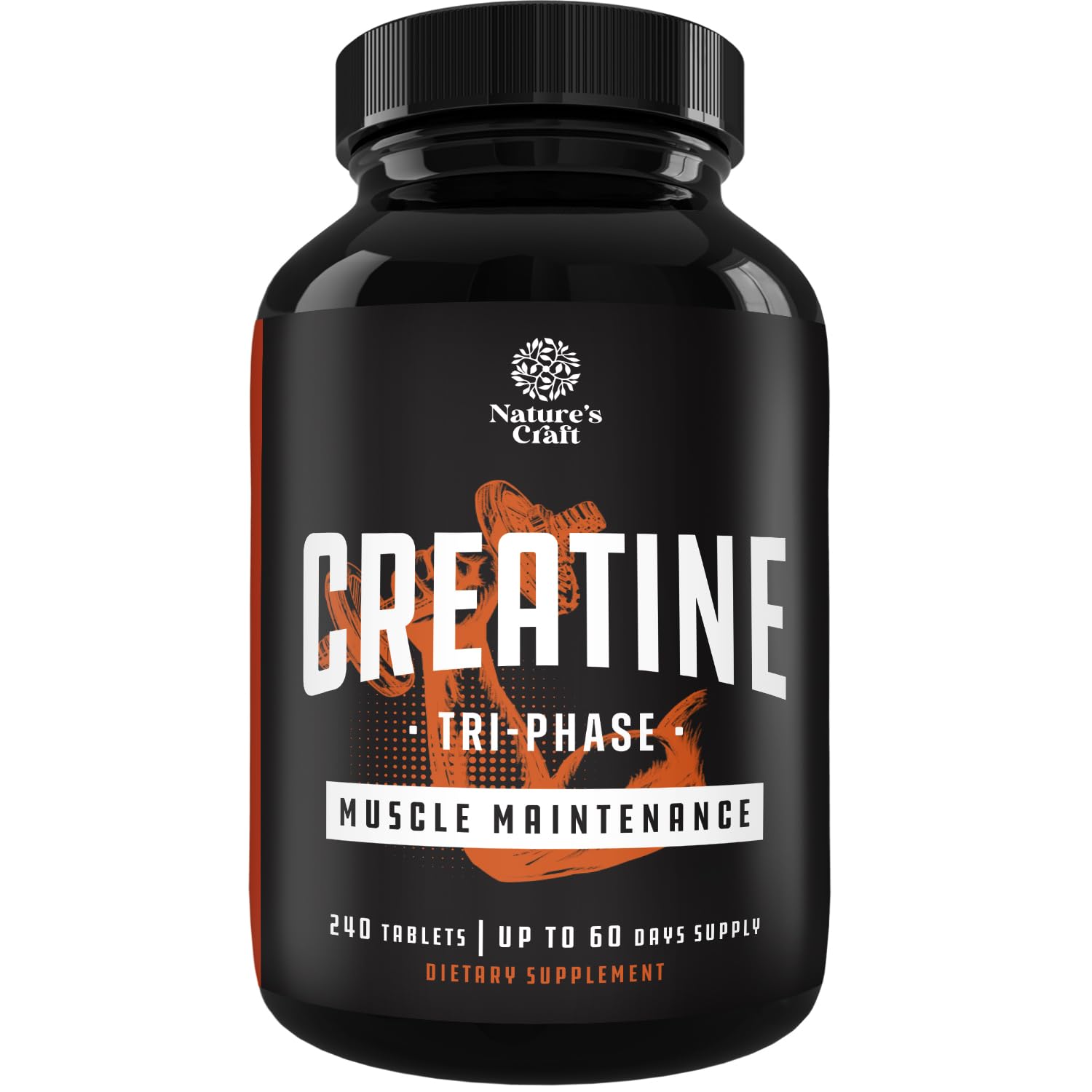 Natures Craft Creatine Pills 5g - Creatine Monohydrate, Creatine HCL & Pyruvate, 240 Tablets