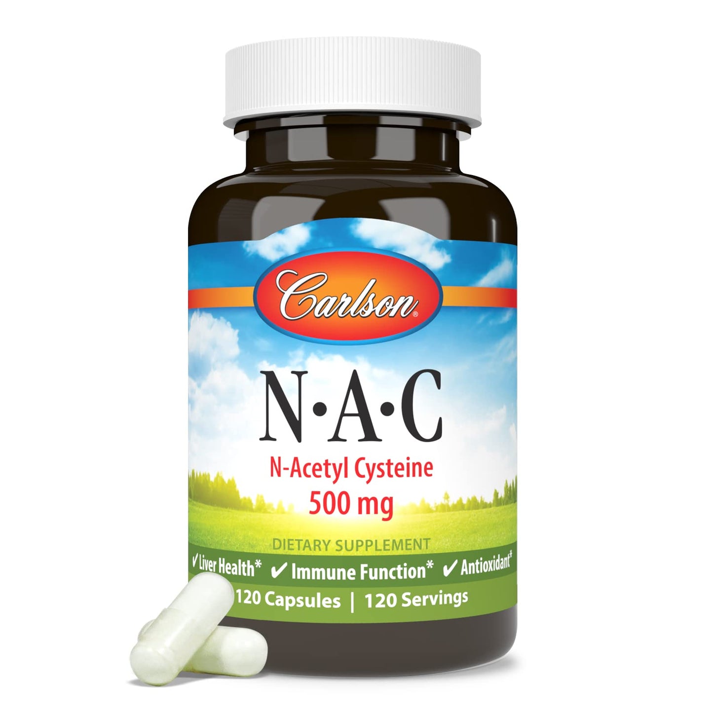 Carlson N-Acetyl Cysteine 500 mg Capsules, 120 Count