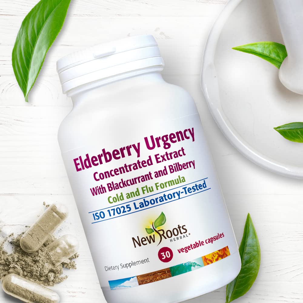 New Roots Herbal Elderberry Supplement Capsule 30 Veg Caps