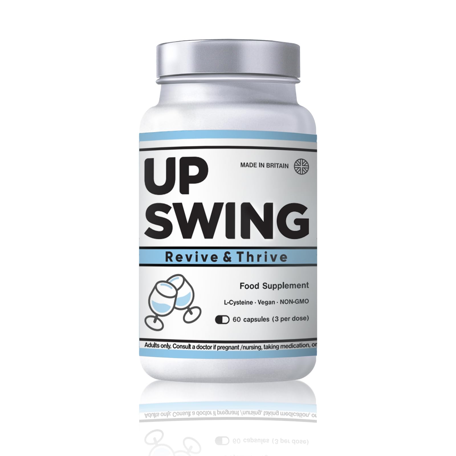 Upswing Pre & Post Drinking Supplement Vitamin B Complex Capsule, 60 Capsules