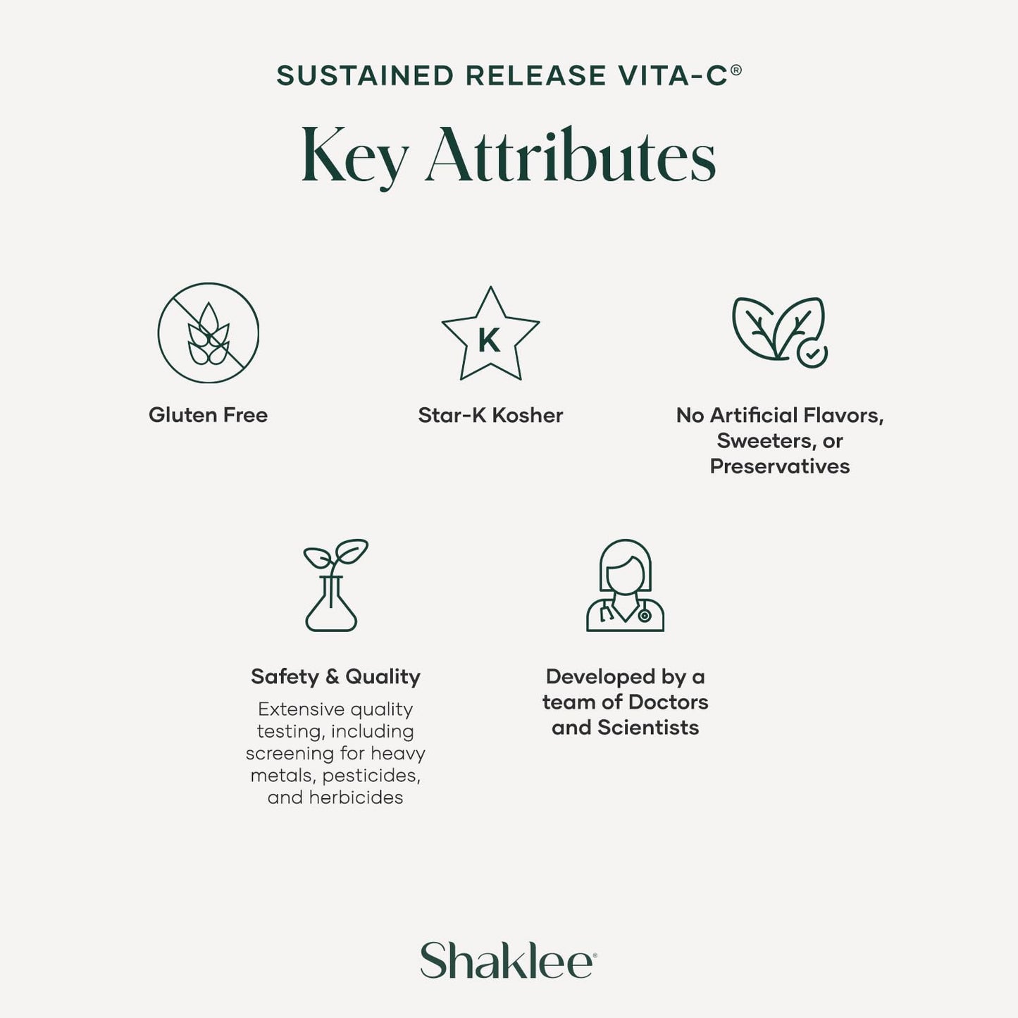 Shaklee Sustained Release Vita-C 500mg High-Potency Cellular and Immune Support Formula with Proprietary Sustained-Release System, 180 Tablets