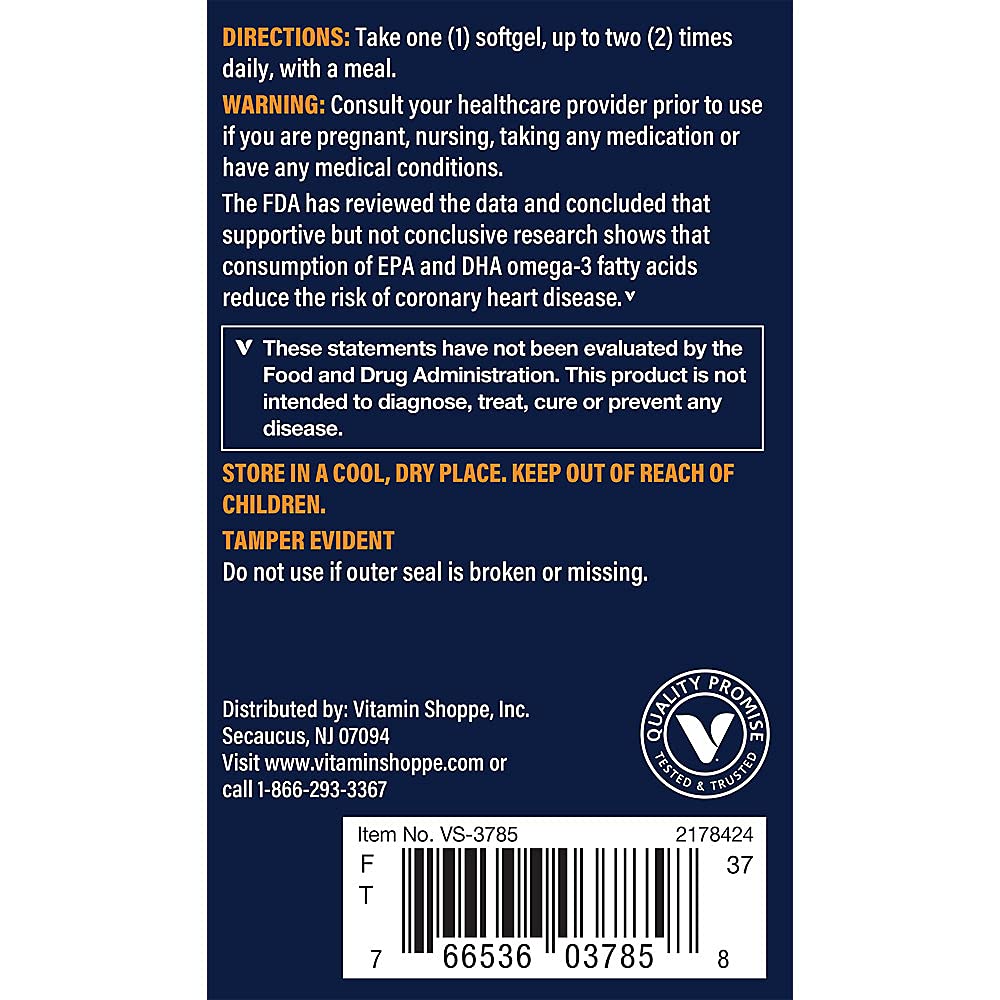 Vthrive Omega-3 Fish Oil with Vitamin D3 Softgel, 1 Count