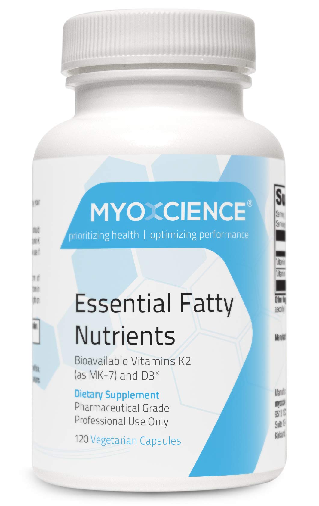 MYOXCIENCE Essential Fatty Nutrients Vitamin D3 5,000 IU and Vitamin K2 MK-7 90 mcg Capsules, 120 Count