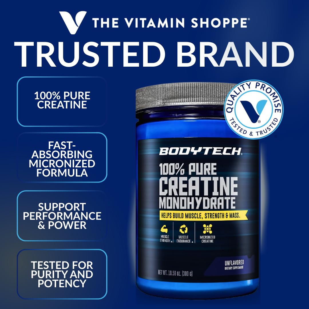 BodyTech Creatine Monohydrate Powder, 10.58 oz, 60 Servings
