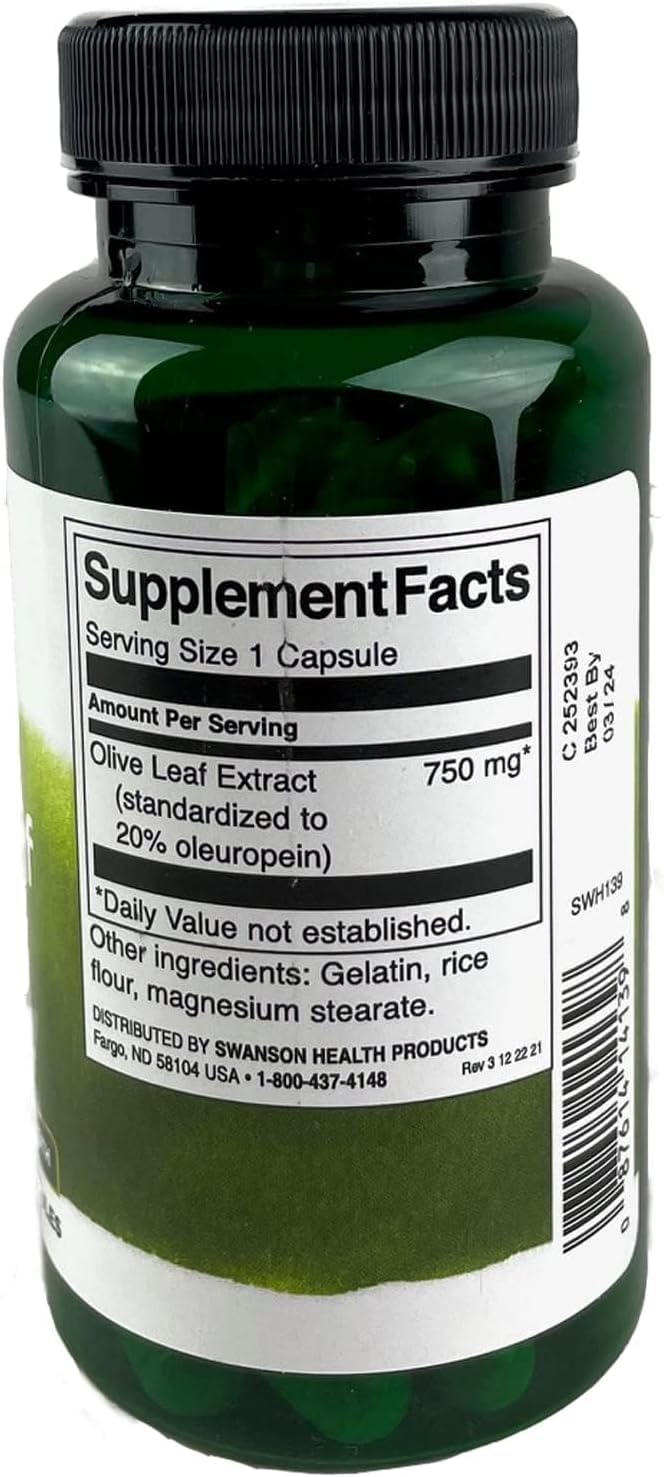 Swanson Olive Leaf Extract Capsules 120 Count