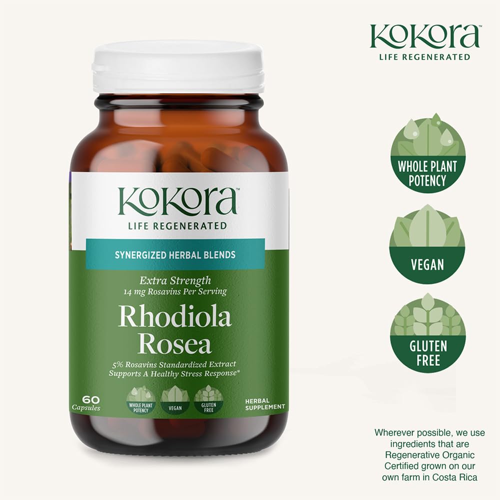kokora Rhodiola Rosea Extra Strength Capsules 60 Count