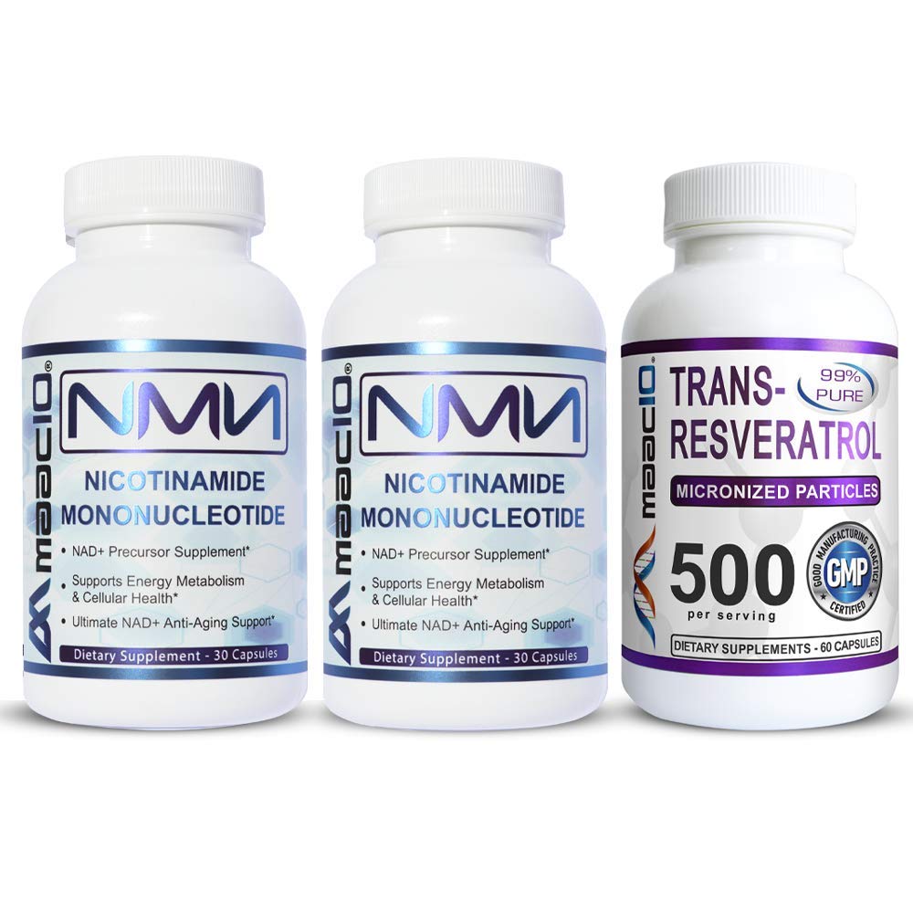 MAAC10 NMN Resveratrol NAD+ Combo Pack Capsules 1 Count