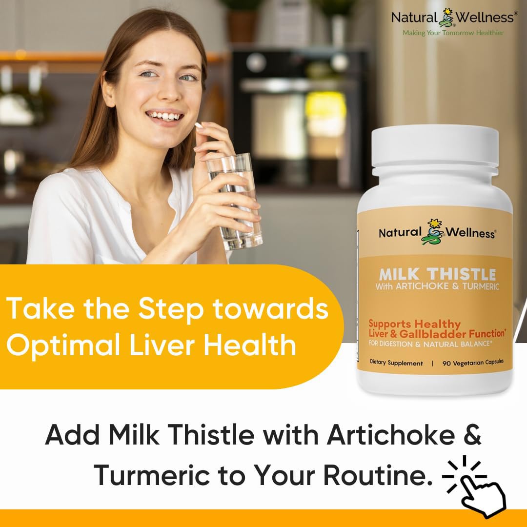 Natural Wellness Advanced Milk Thistle with Artichoke & Turmeric 90 Capsules