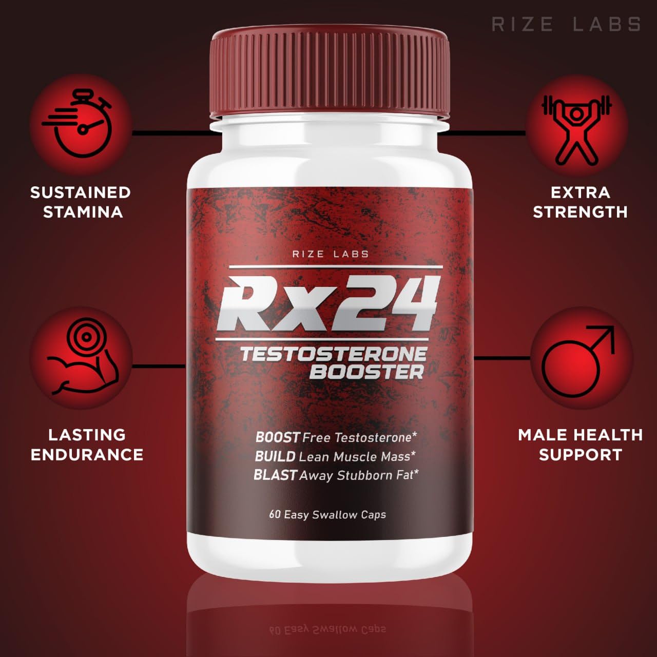 Rize Labs RX24 Dietary Pills for Men 120 Capsules