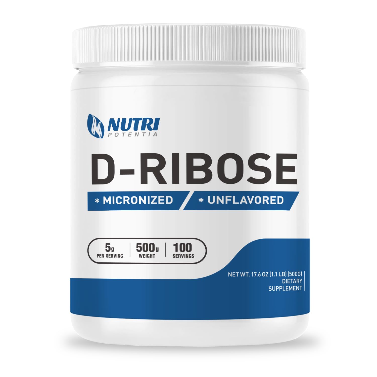 NUTRI POTENTIA Pure D-Ribose Powder, 1.1 lb