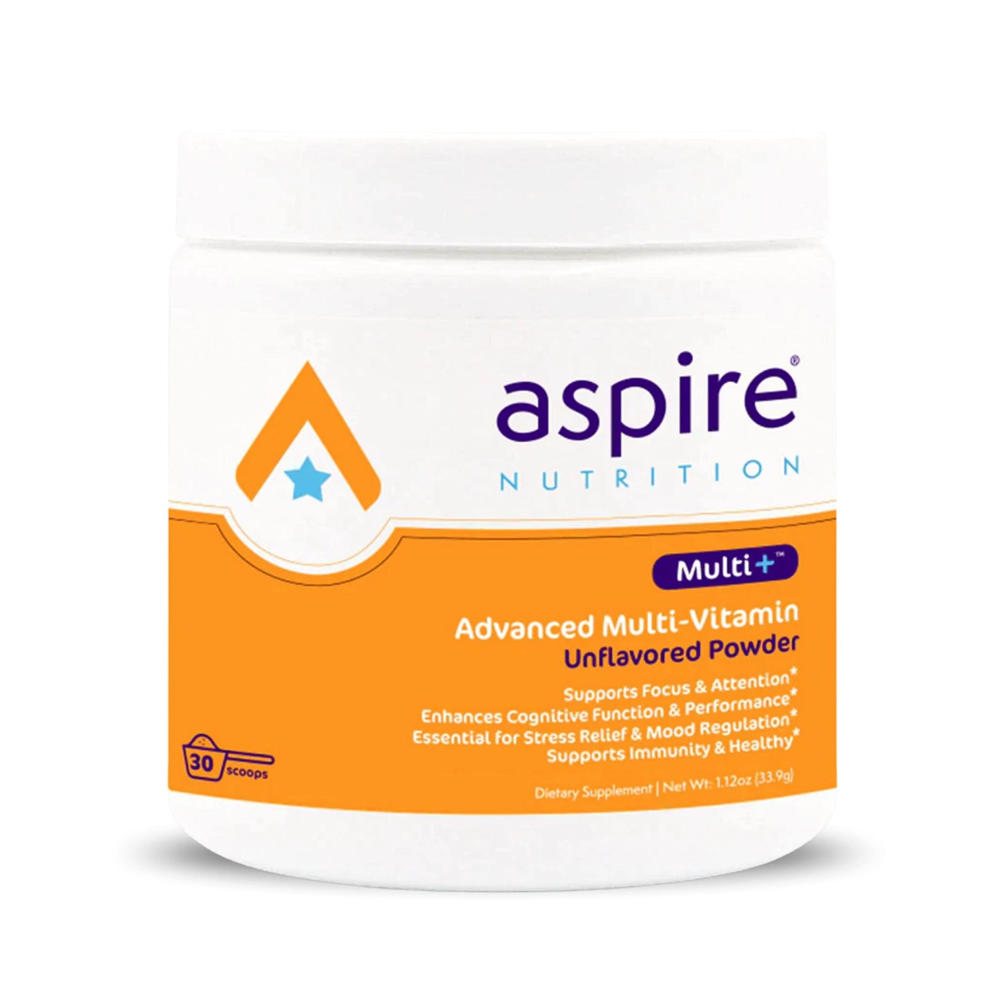 Aspire Nutrition Multi+ Advanced Multivitamin for Kids, Men & Women Powder, 30
