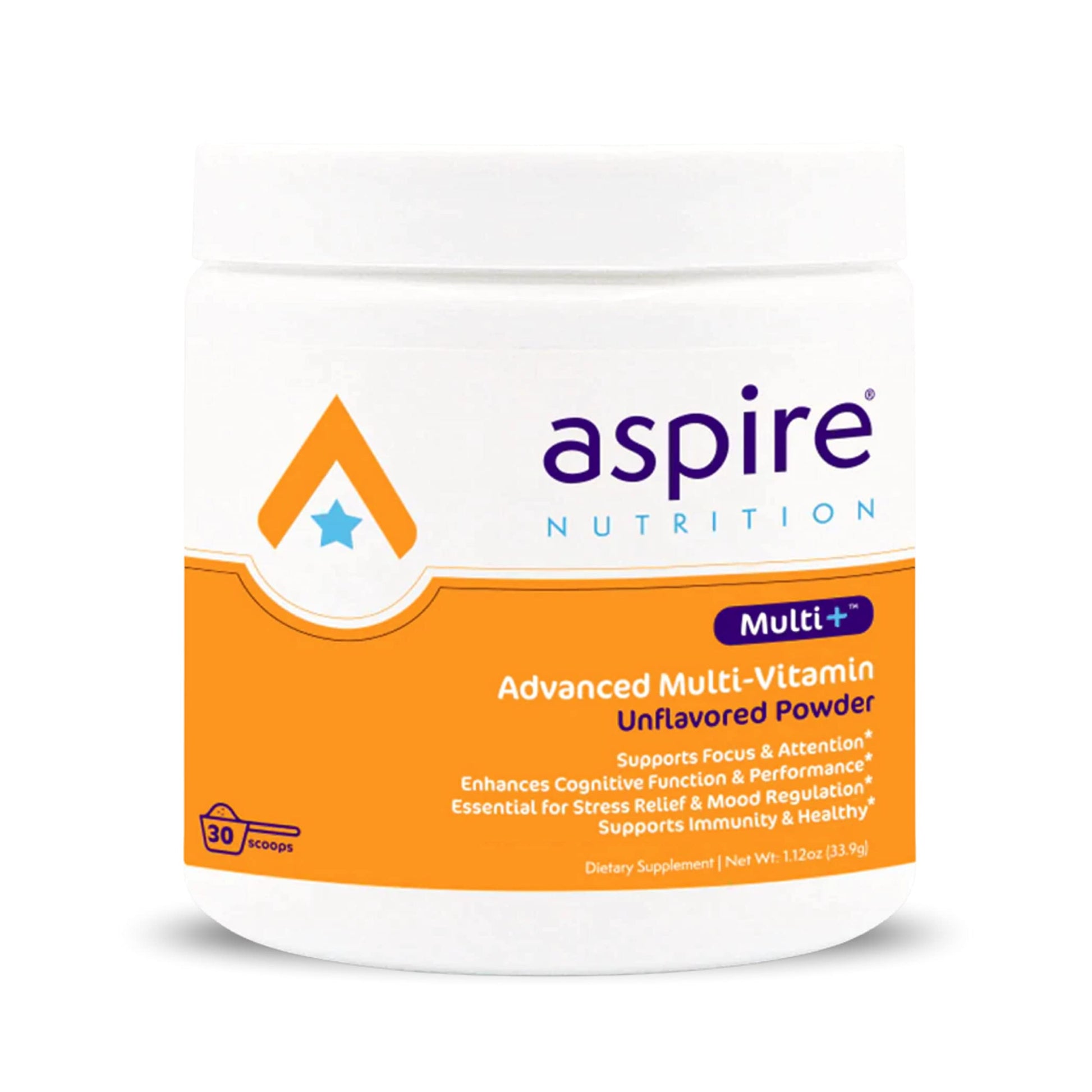 Aspire Nutrition Multi+ Advanced Multivitamin for Kids, Men & Women Powder, 30