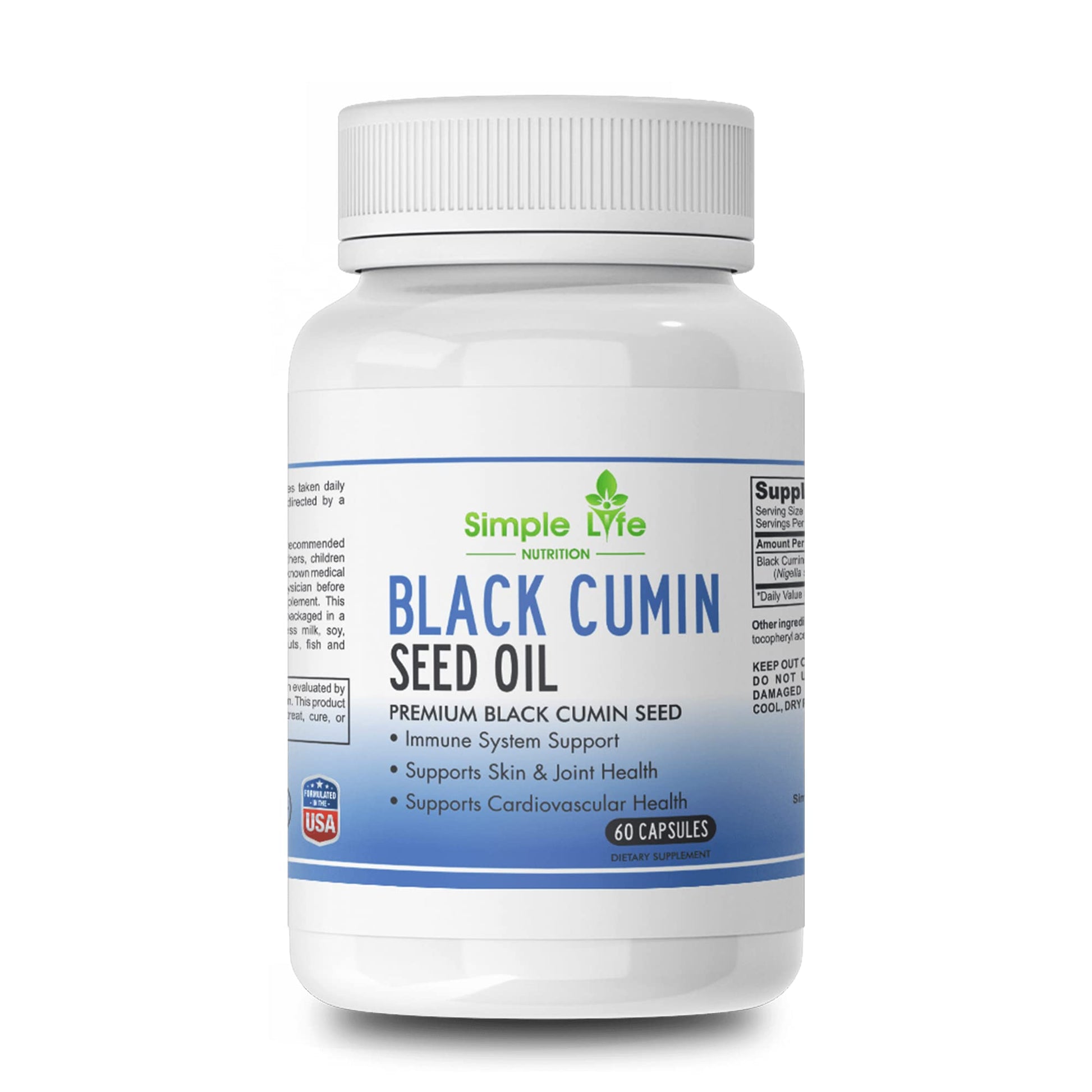 Simple Life Nutrition Organic Black Cumin Seed 60 Capsules