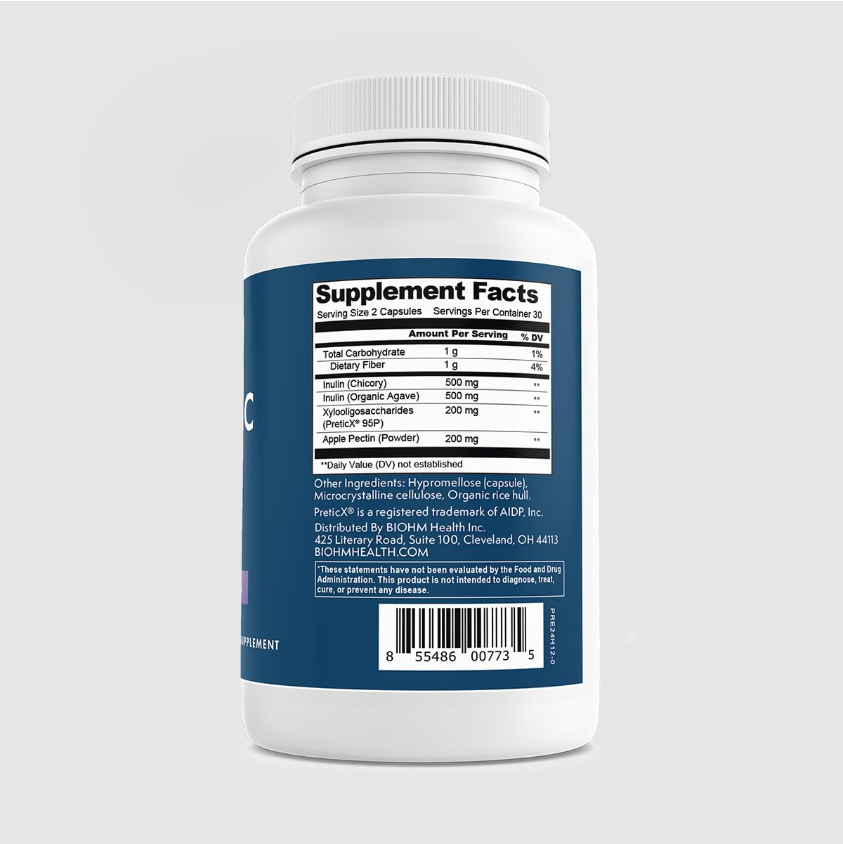 BIOHM Prebiotic Fiber Supplement Capsule 60 Count