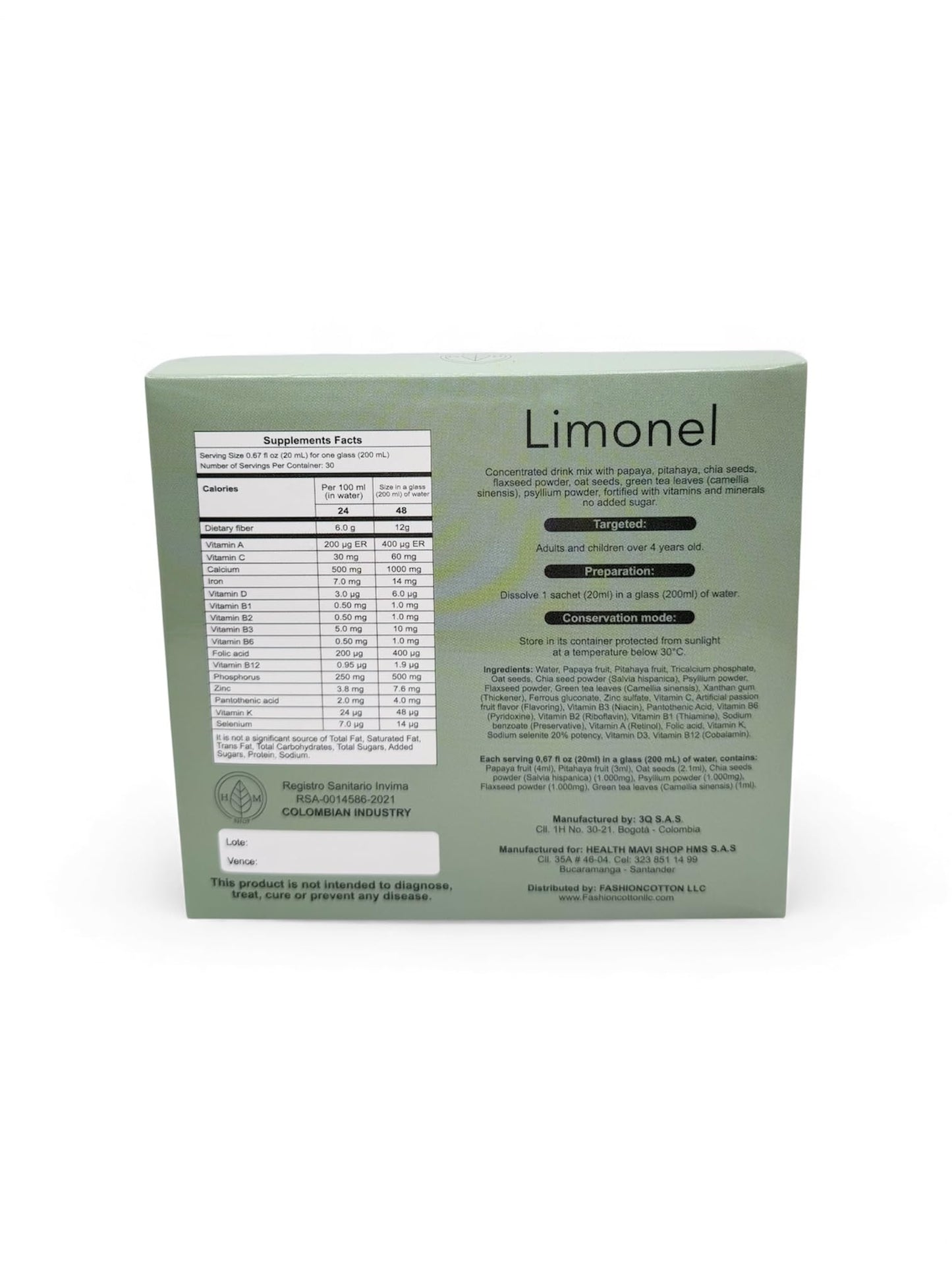 FASHIONCOTTONLLC Limonel Liquid Fiber Capsule 30 Count