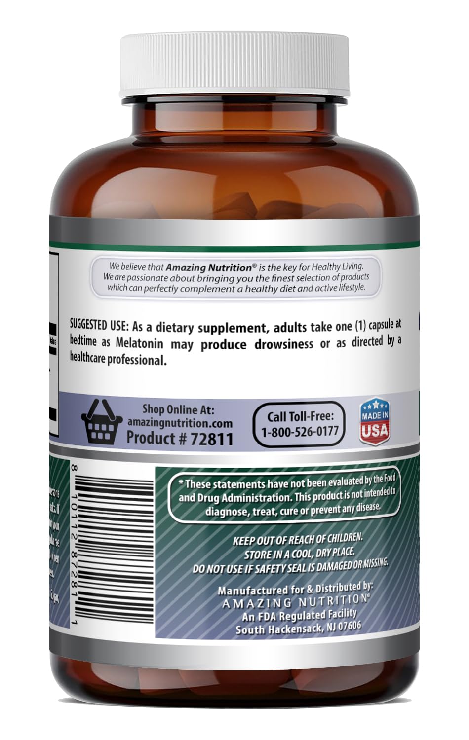 Amazing Nutrition Melatonin Supplement Capsule, 240 Capsules