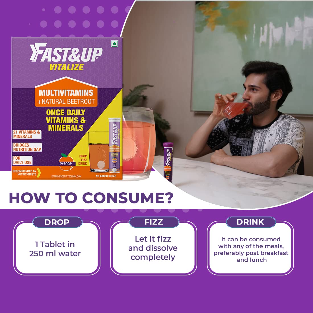 FAST&UP Vitalize Multivitamin Supplement 60 Tablets