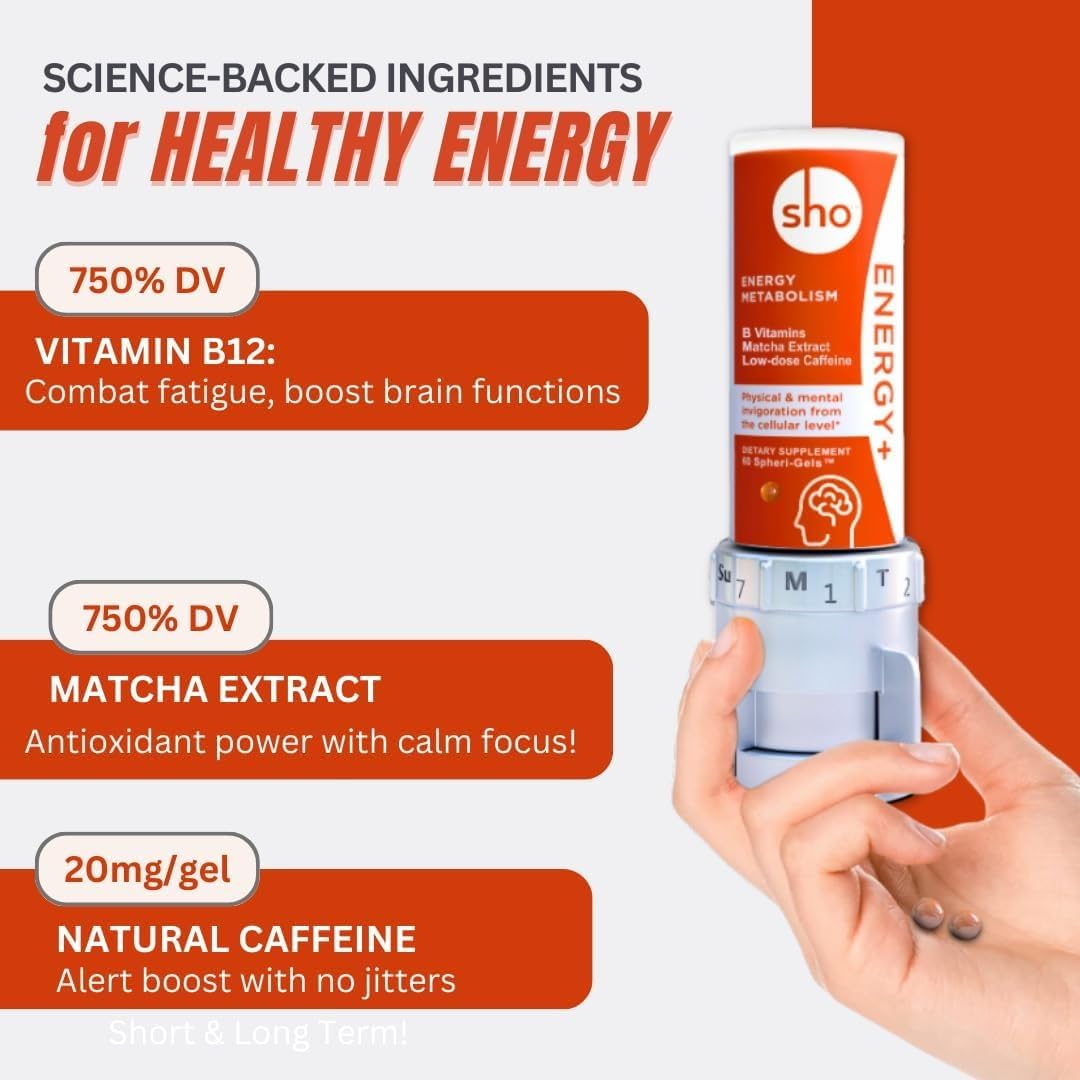 SHO Vegan Energy & Focus Supplements Softgel 60 Count