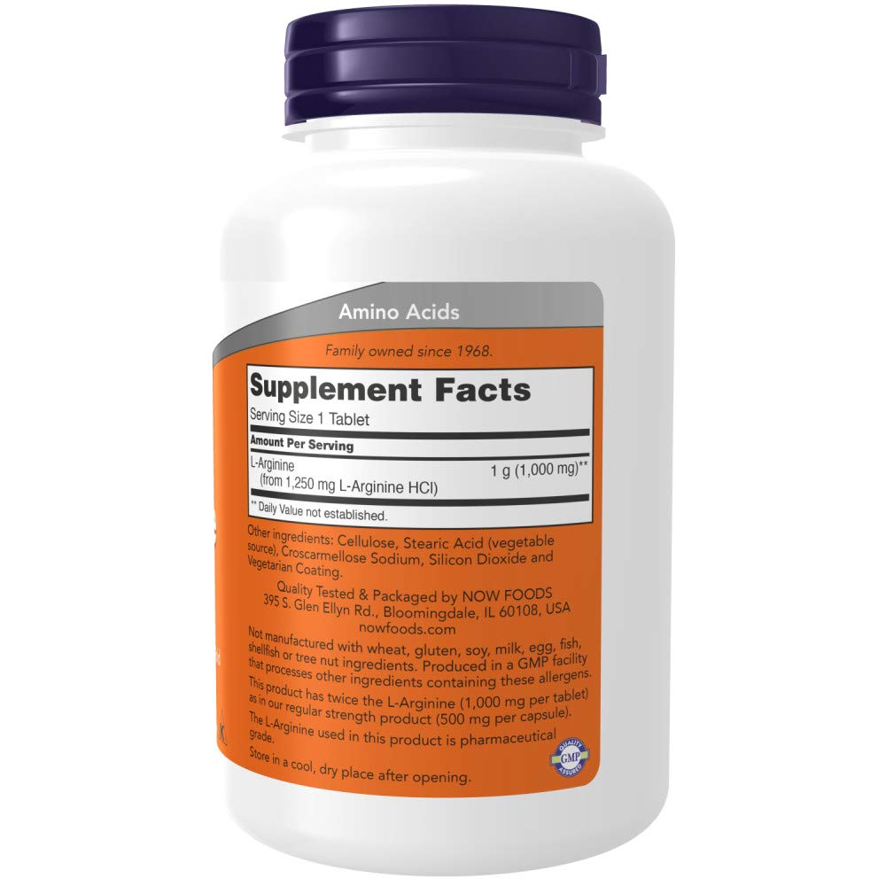 NOW Foods L-Arginine 1000mg Tablets, 360 Tablets
