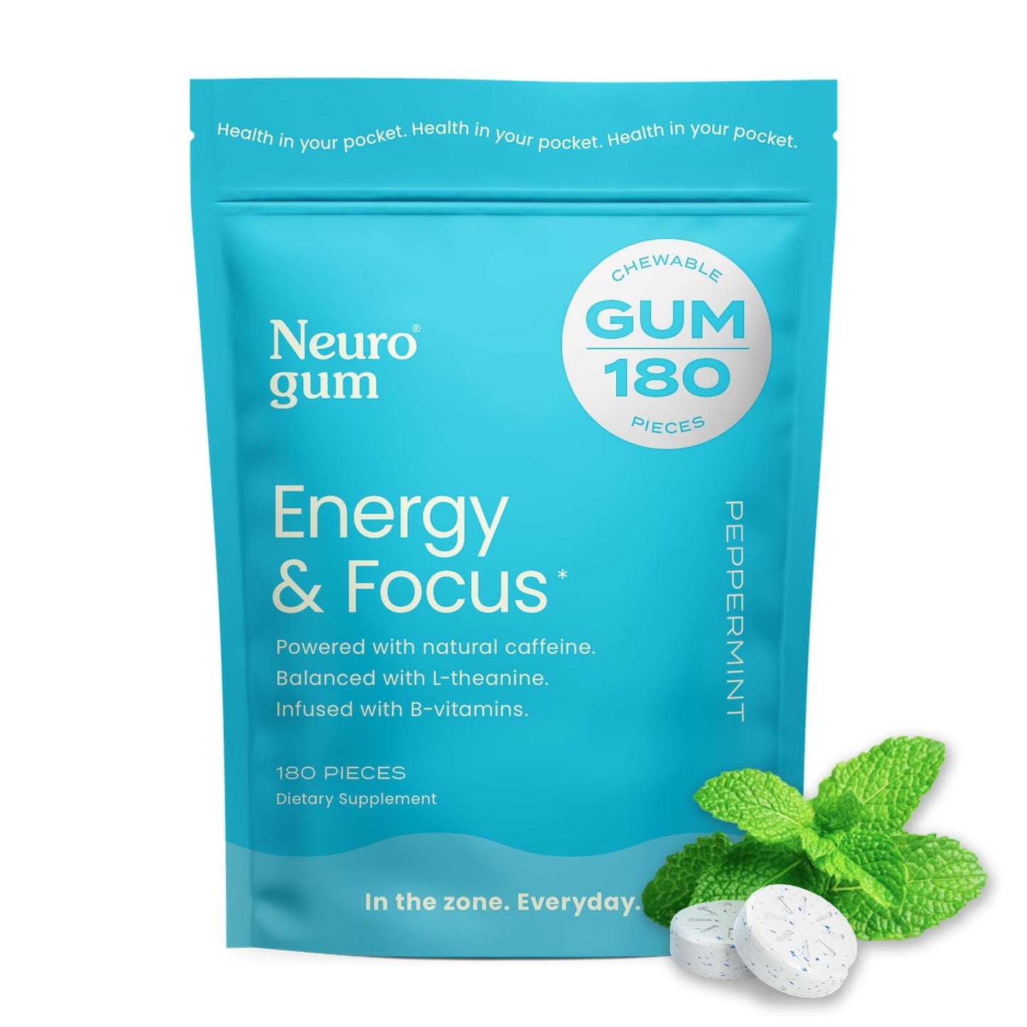 NeuroGum Energy Caffeine Gum Chewable 180 Pieces