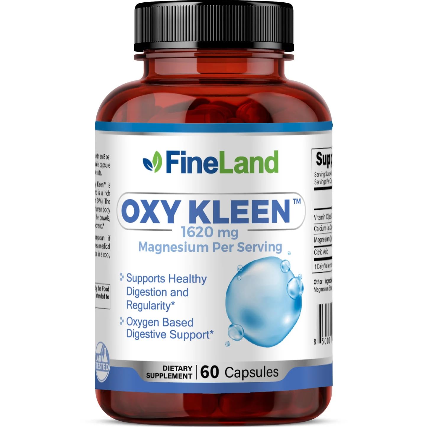 FineLand Oxy Kleen Magnesium Oxide 1,620 mg per Serving, 60 Capsules