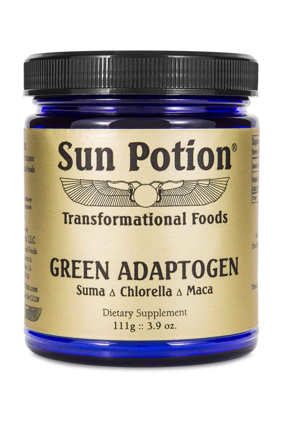 Sun Potion Green Adaptogen Superfood Powder (Organic Maca, Suma Root & Chlorella Blend) 3.89 Ounce