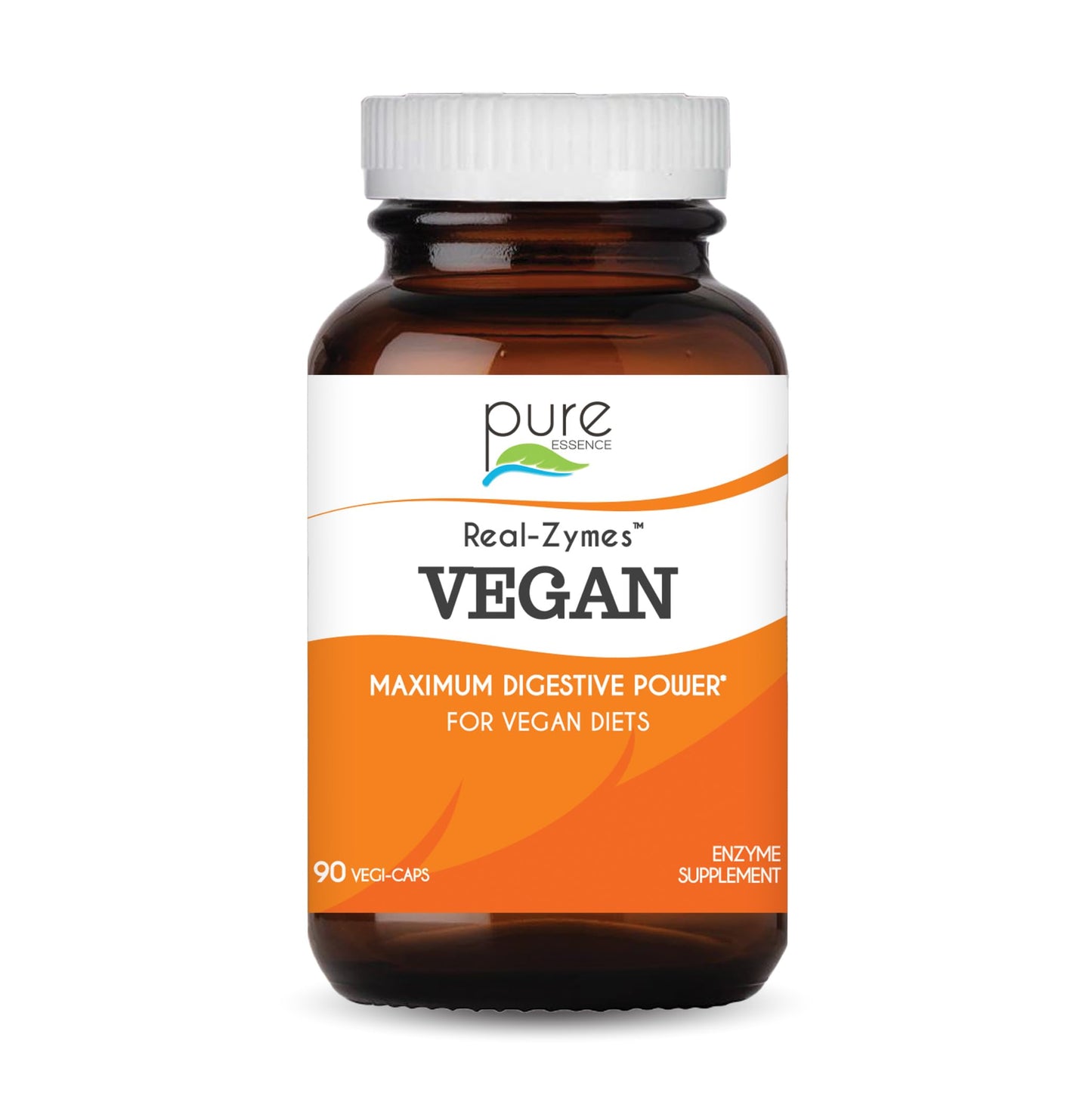 Pure Essence Labs Real-Zymes VEGAN Digestive Enzymes with Probiotics 90 Capsules