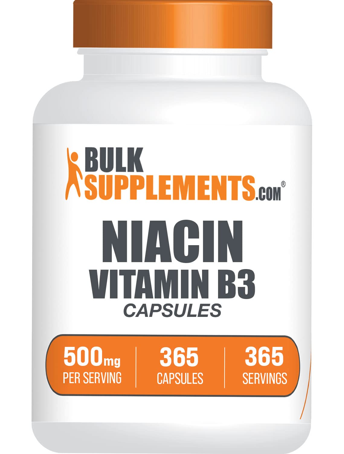 BulkSupplements Niacin Capsules 365 Capsules