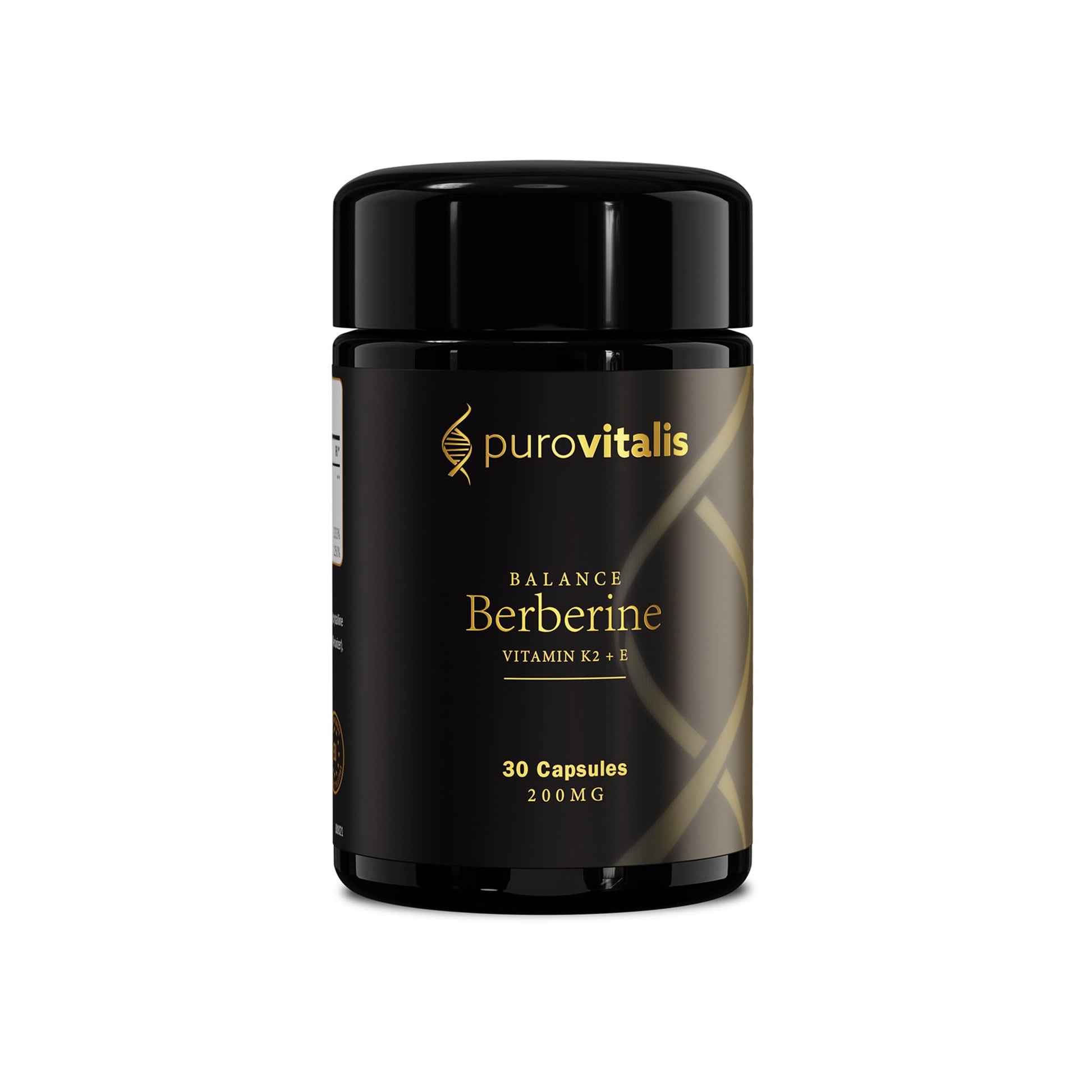 PUROVITALIS Dihydroberberine 200mg with Vitamin K2 & E High Strength Berberine Supplement Capsules 30 Count