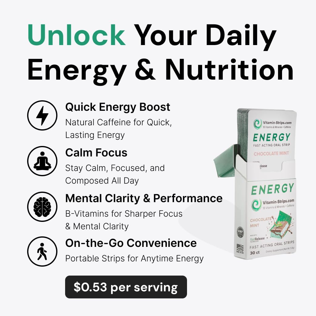 Vitamin-Strips Peak Performance Energy Strips Oral Strips 30