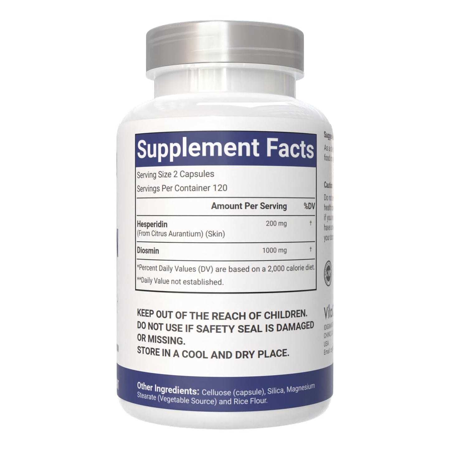 VitaCosmoX Diosmin Hesperidin 1200 mg Complex, 480 Capsules