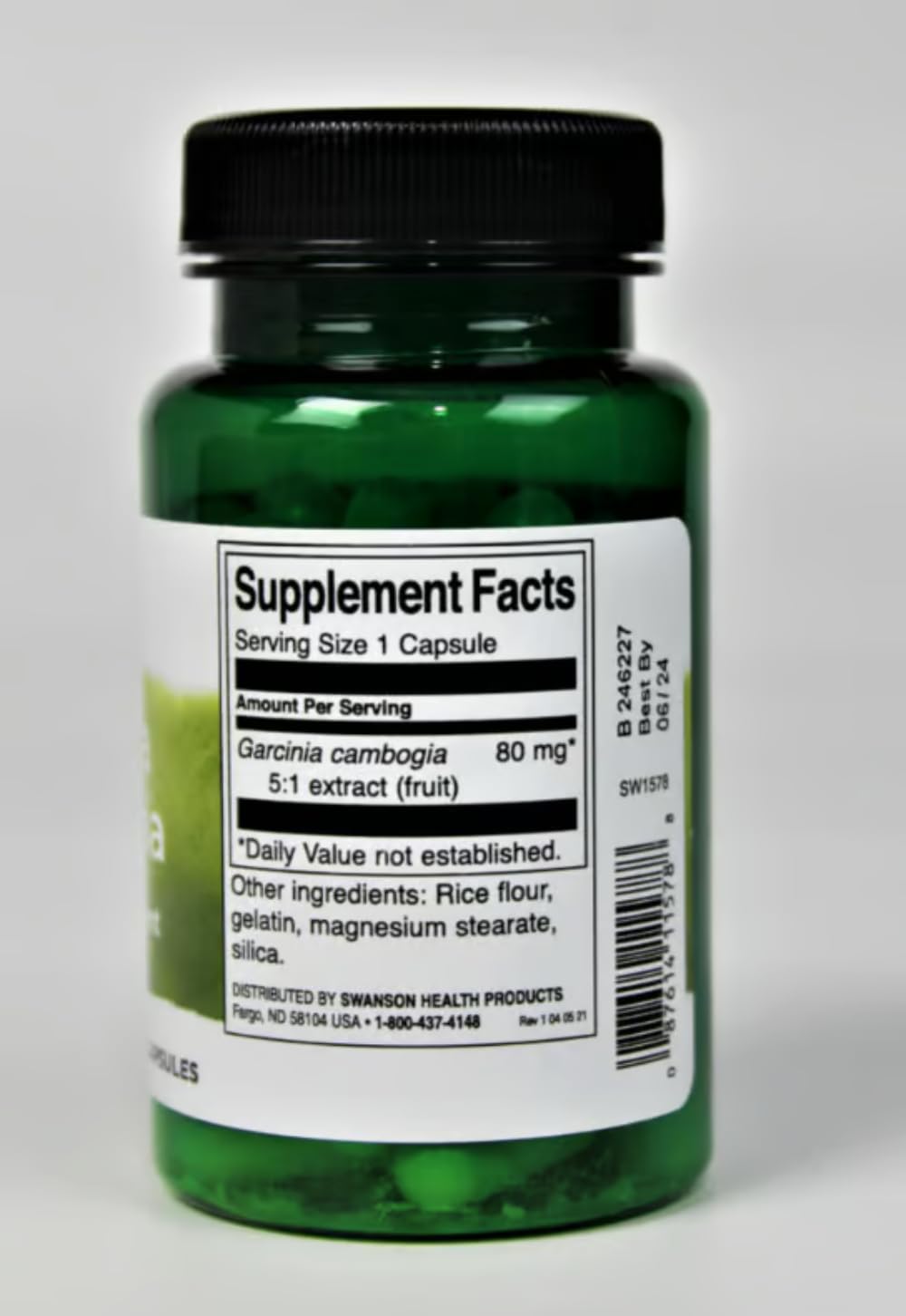 Swanson Garcinia Cambogia 5:1 Extract 80 mg Capsules 60 Count