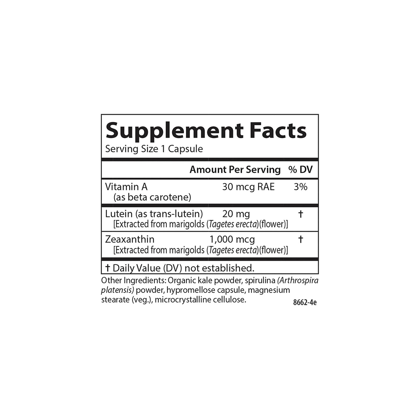 Carlson Lutein & Greens 20 mg Vision Support & Eye Function Antioxidant 180 Capsules