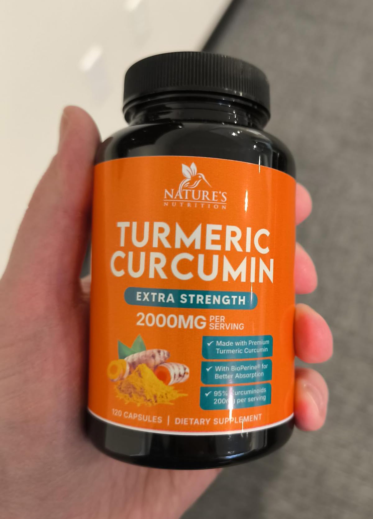 Nature's Nutrition Turmeric Curcumin Supplement Capsule, 120 Capsules