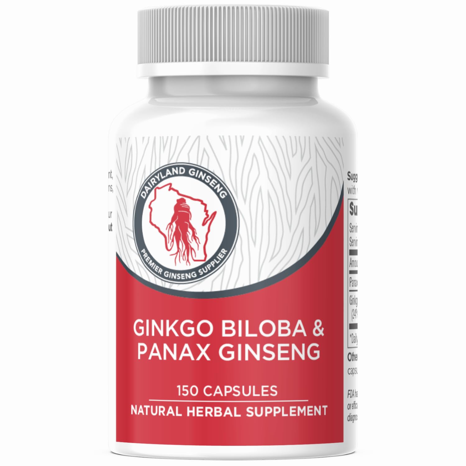 Dairyland Management LLC Panax Ginseng + Ginkgo Biloba Capsules 4-Count