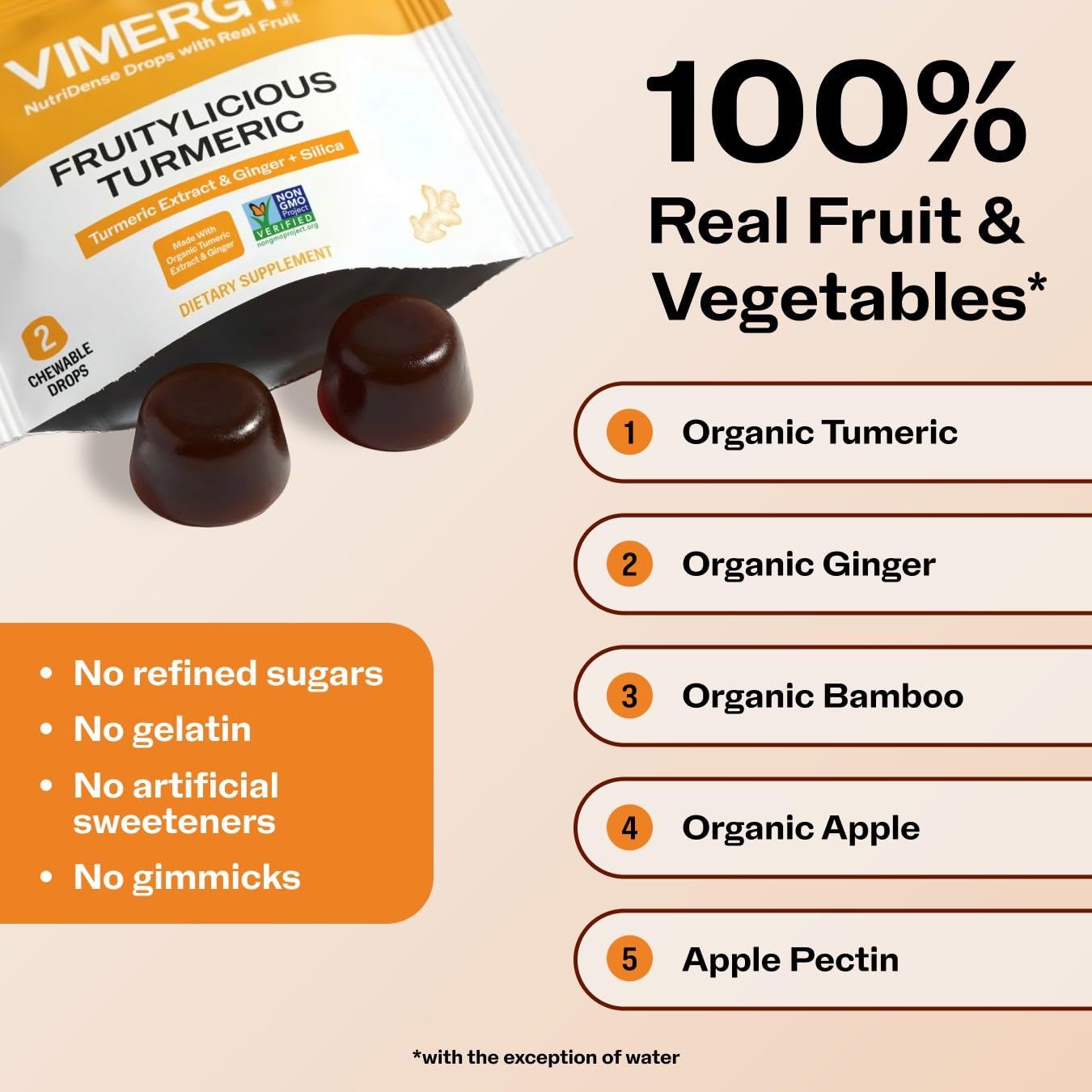 Vimergy NutriDense Elderberry + Zinc Berrylicious Immunity Chewables (60 Count) and NutriDense Fruitylicious Turmeric + Ginger Chewables (60 Count) – 120 Chewables