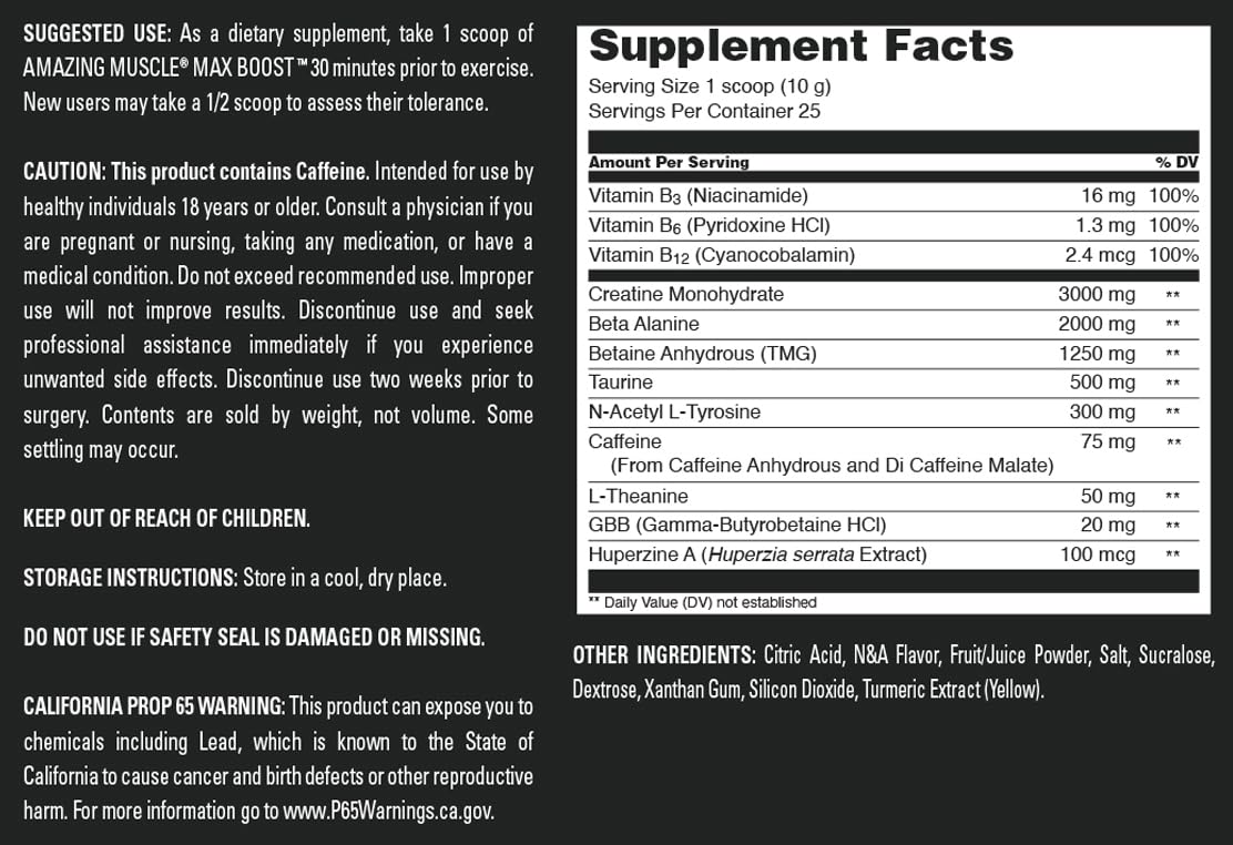 Amazing Muscle Max Boost Powder 8.8 Ounce