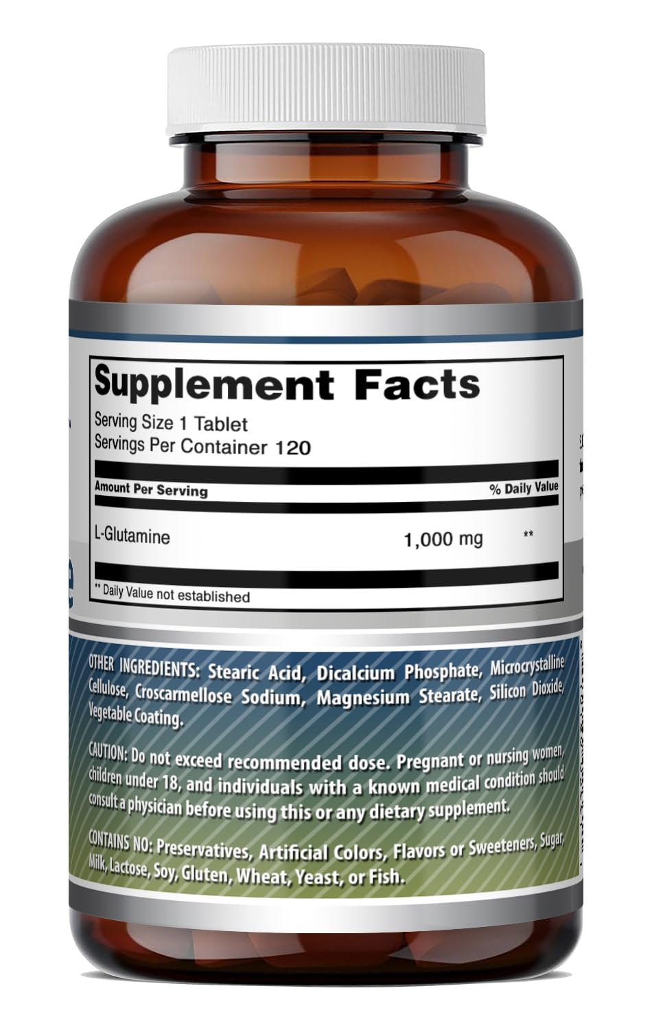 Amazing Nutrition L-Glutamine Supplement (1000 mg per serving) Tablet, 240 Count