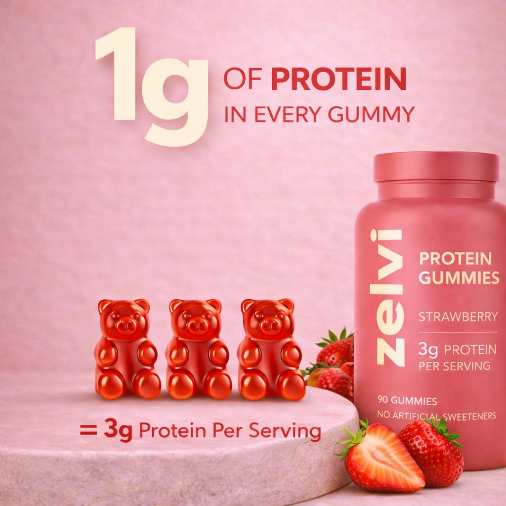 Zelvi Plant-Based Protein Gummies 90 Count