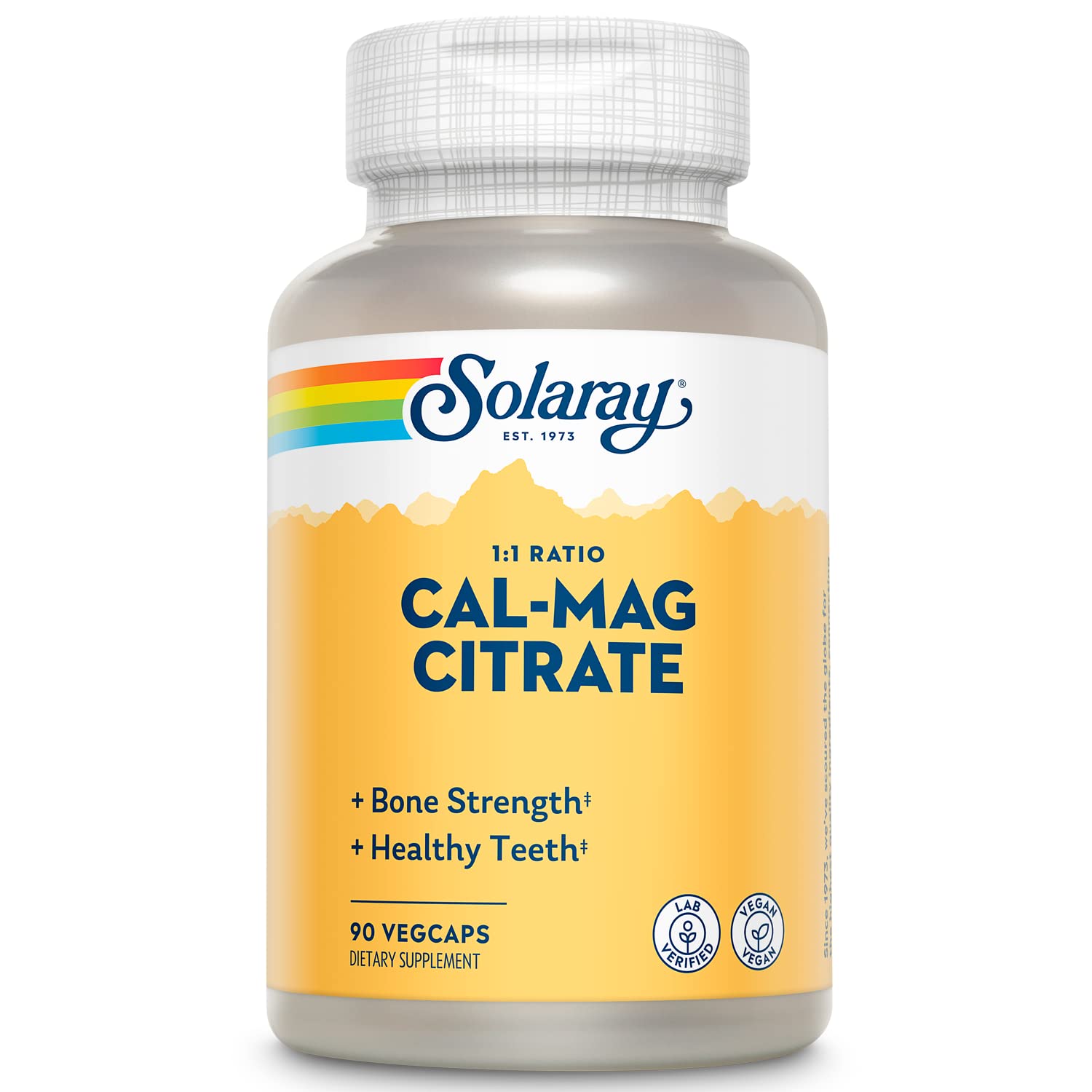 Solaray Calcium Magnesium Citrate 1000mg 1:1 Capsule, 90 VegCaps