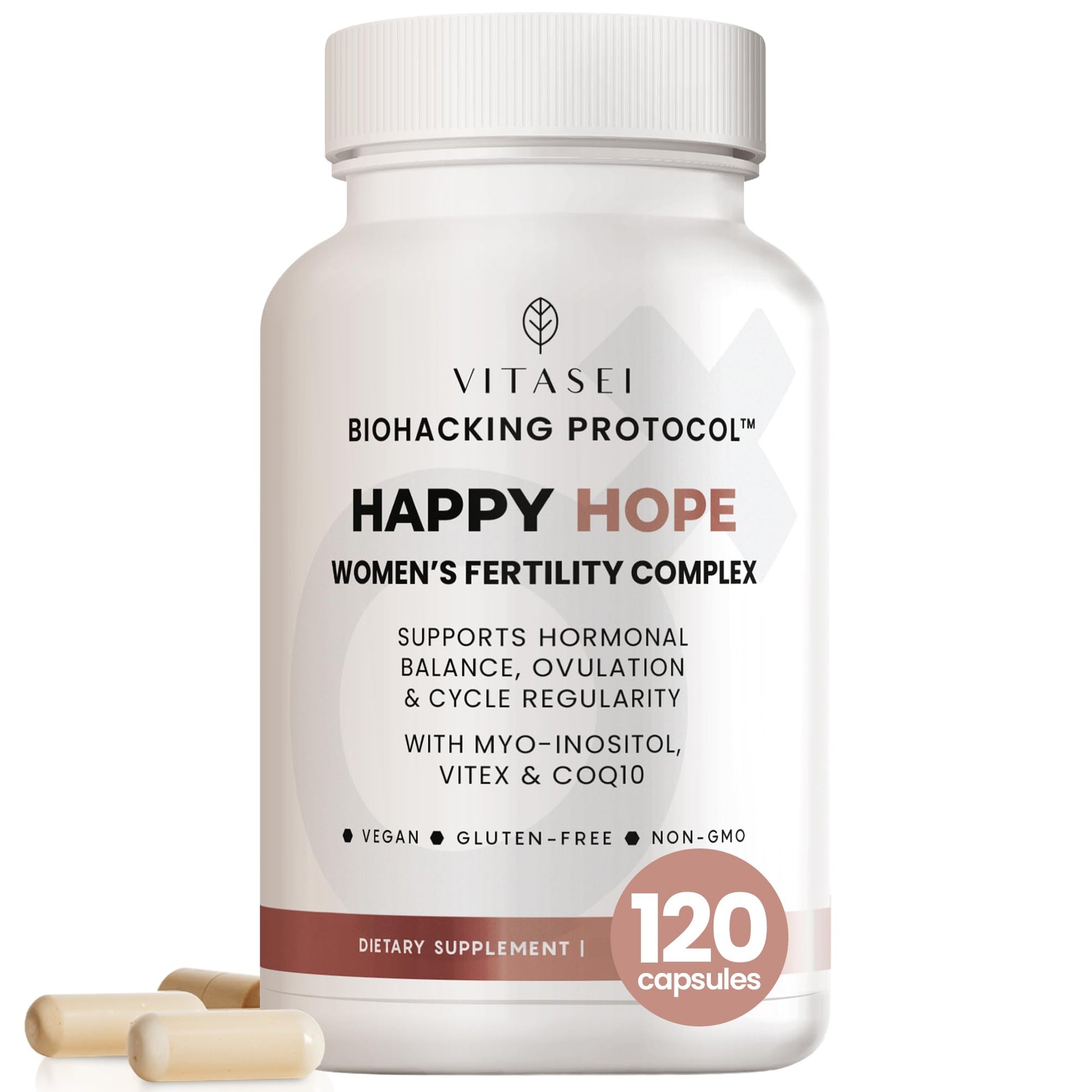 VITASEI Happy Hope Women’s Fertility Complex Capsules, 120 Count