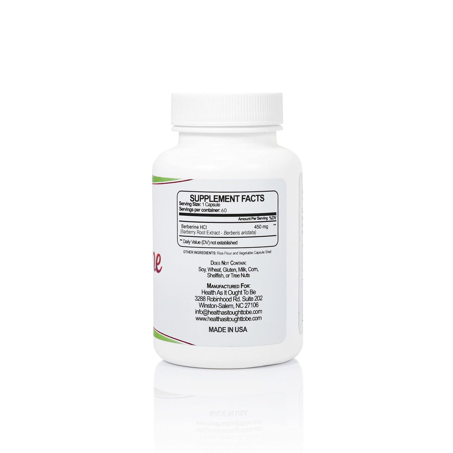 Health As It Ought To Be Fresh Berberine 450mg Capsules 60 Count