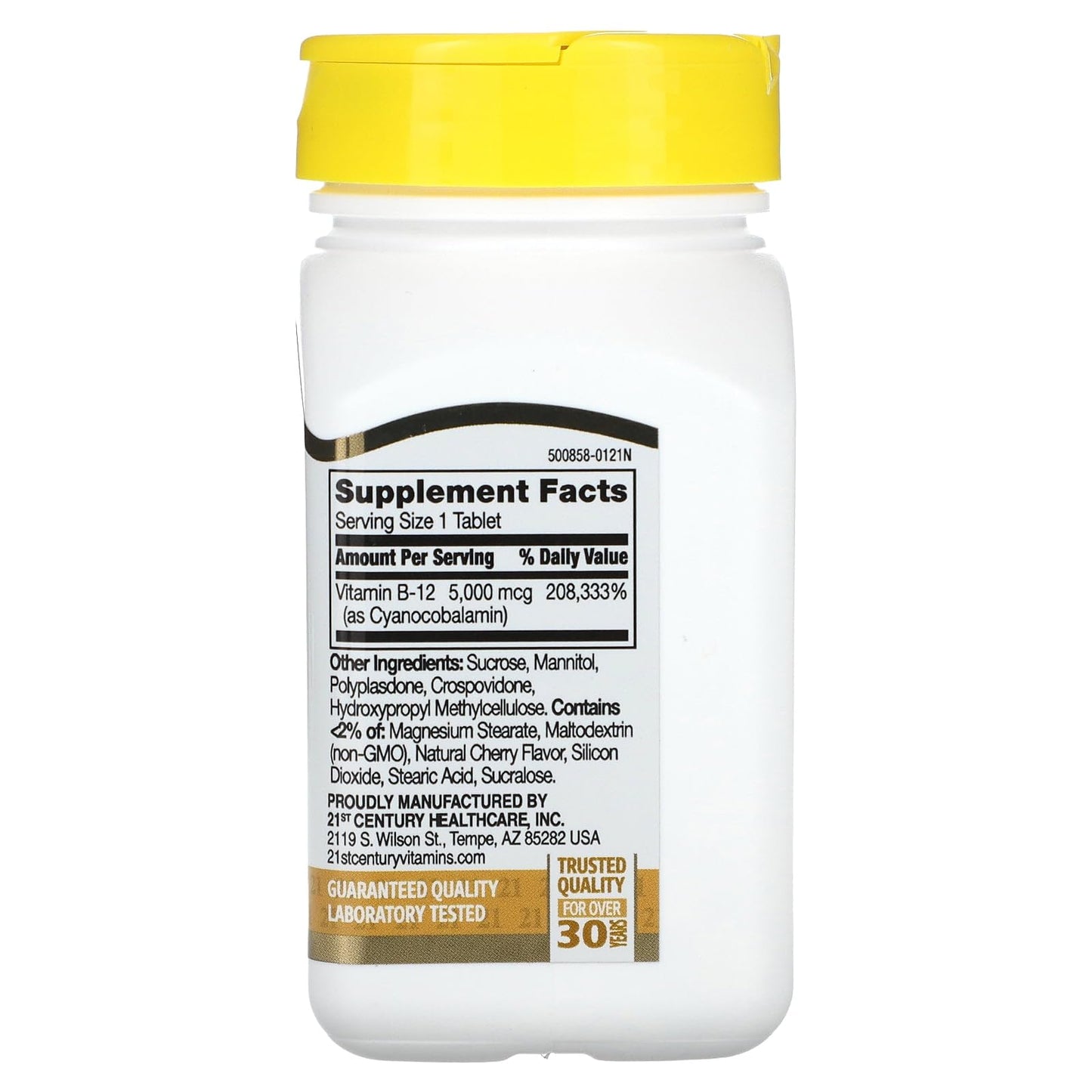 SIKXTOA Vitamin B-12 5000 mcg Sublingual Tablets, 110 Tablets