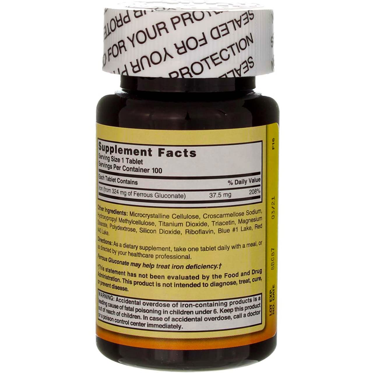 Nature's Blend Ferrous Gluconate 325 mg 1200 Tablets
