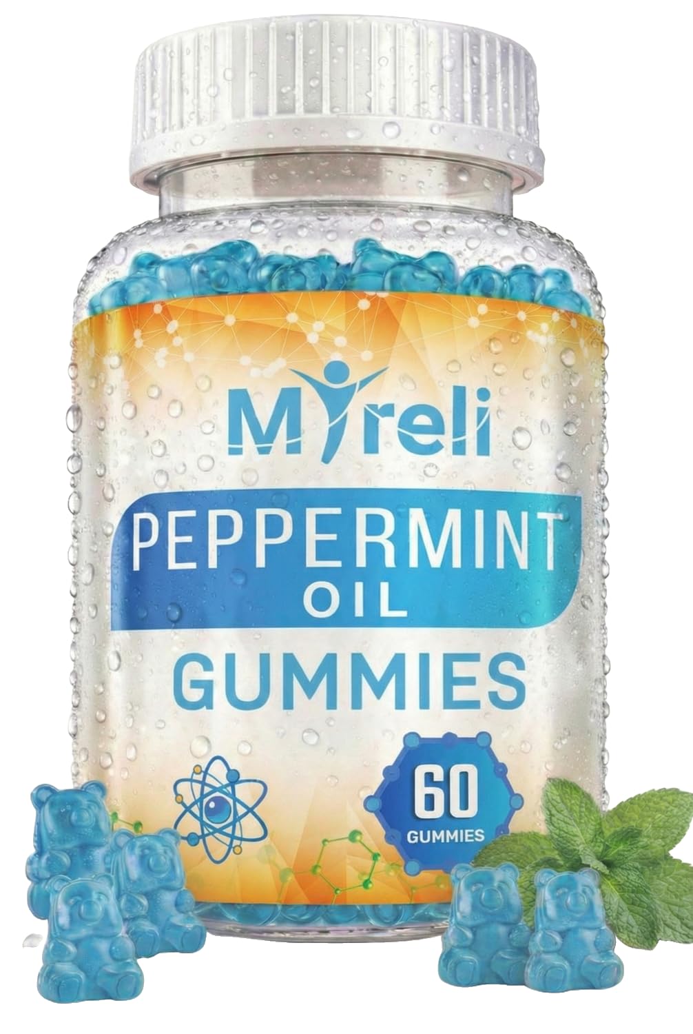 MYRELI Peppermint Oil Supplement Gummies (100mg) 60 Count